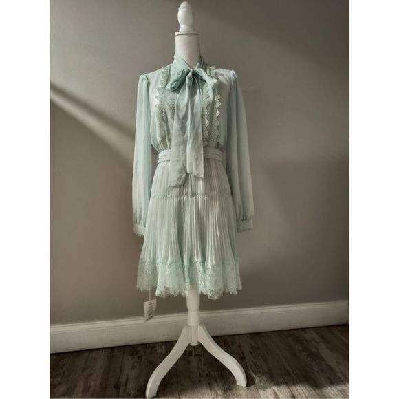 Self-Portrait Mint Green Mini Dress - Picture 7 of 10